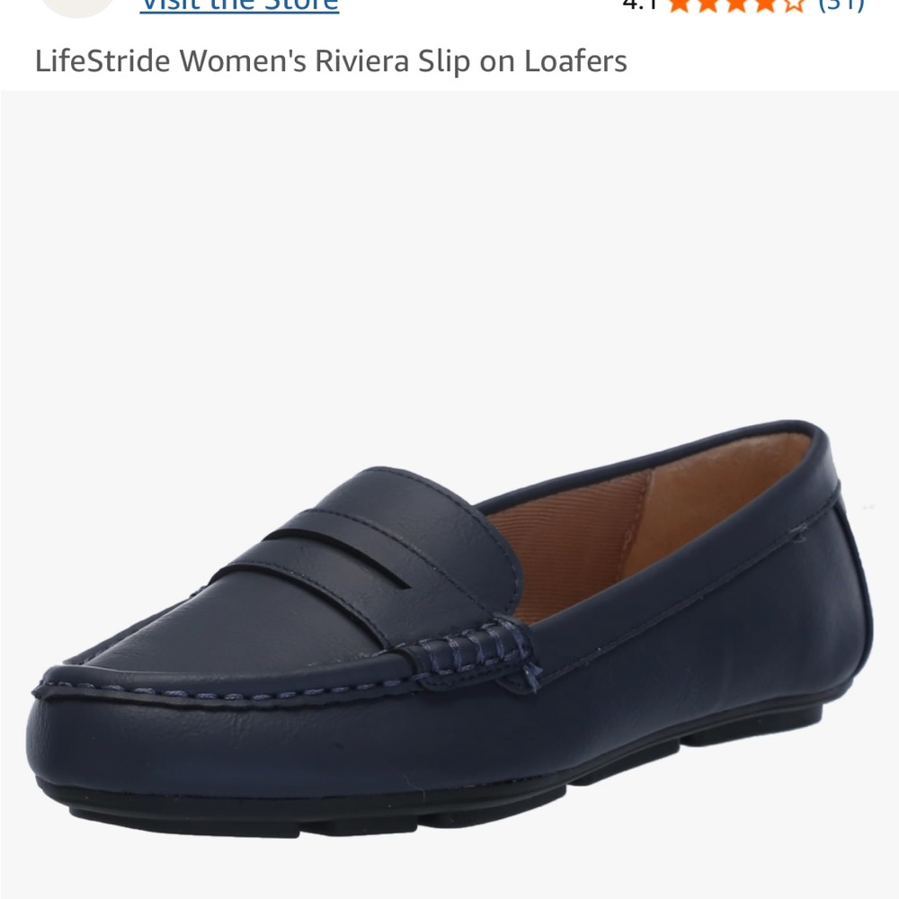 Life Stride Blue Flats Sleek Moccasin Loafers